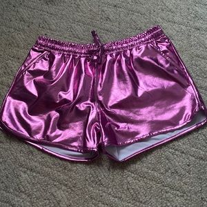 Pink Metallic Shorts